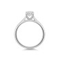 Platinum U-shape Round Brilliant 0.70ct Diamond Solitaire Ring with Pave Set Shoulders