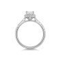 Platinum Princess Cut 0.75ct Diamond Halo Ring with Diamond Shoulders