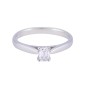 Certificated Platinum 0.56ct Emerald Cut Diamond Solitaire Ring