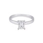 Certificated Platinum 1.01ct Emerald Cut Diamond Engagement Ring