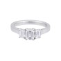 Certificated Platinum 1.44ct Emerald cut diamond 3 stone ring