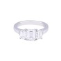 Platinum 2.21ct Princess Cut Diamond 3 Stone Ring