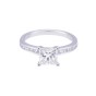 Certificated Platinum Princess Cut Diamond Engagement Ring With Diamond Shoulders Total Weight Approx. 1.63ct
