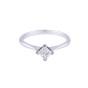 Certificated 18ct White Gold 0.40ct Princess Cut Diamond Solitaire Ring