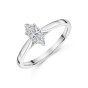 Platinum V-Shape Marquise 0.50ct Diamond Solitaire Ring with Diamond Accents