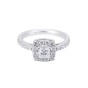 Certificated Platinum 1.00ct Princess Cut Diamond Cluster Ring