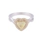 Certificated 18ct Two Colour Gold Heart Shaped Yellow Diamond Ring, Approx. 1.80ct Total Weight