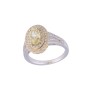 Certificated 18ct Two Colour Gold Yellow Oval Cut Diamond Ring, Approx. 1.80ct Total Weight