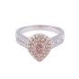 Certificated 18ct Two Colour Gold Pink Pear Shape Diamond Ring, Approx. 1.35ct Total Weight