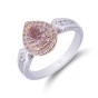Certificated 18ct Two Colour Gold Pink Pear Shape Diamond Ring, Approx. 1.10ct Total Weight