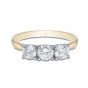 18ct Yellow Gold Heart Brilliant Cut 1.00ct Diamond Three Stone Ring 2