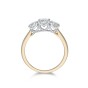 18ct Yellow Gold Heart Brilliant Cut 1.00ct Diamond Three Stone Ring 3