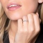 18ct White Gold Emerald Cut 0.77ct Diamond Three Stone Ring