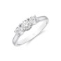 Platinum Brilliant Cut 1.00ct Diamond Three Stone Ring 1