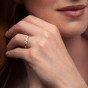 Platinum 'Heart' Brilliant Cut 0.75ct Diamond Three Stone Ring