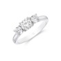 Platinum Brilliant Cut 1.00ct Diamond Three Stone Ring 1