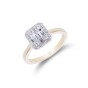 18ct Yellow Gold Baguette and Brilliant Cut 0.45ct Diamond Cluster Ring
