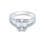 18ct White Gold Baguette and Brilliant Cut 1.75ct Diamond Cluster Ring