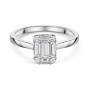 18ct White Gold Baguette and Round Cut 0.56ct Diamond Cluster Ring 