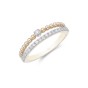 9ct Yellow Gold Brilliant Cut Diamond 0.20ct Double Row Bubble Fancy Band