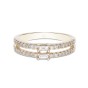 9ct Yellow Gold Brilliant and Baguette Cut Diamond 0.31ct Two Row Ring