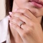 Platinum 1.00ct Round Brilliant Knife Edge Diamond Solitaire Ring