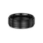 Titanium Black 8mm Lined Bevelled Edge Wedding Ring