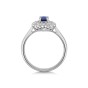 9ct White Gold 0.71ct Oval Sapphire with Illusion Set Diamond Halo Ring