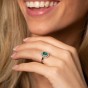 18ct White Gold 0.75ct Oval Cut Emerald and 0.32ct Diamond Ring