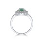 18ct White Gold 0.75ct Oval Cut Emerald and 0.32ct Diamond Ring