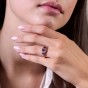 9ct Yellow Gold Octagonal Amethyst Bezel Set 3 Stone 1.25ct Ring
