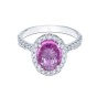 Platinum Oval Cut 3.43ct Pink Sapphire & Brilliant Cut Diamond Halo Ring