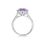 Platinum Oval Cut 3.43ct Pink Sapphire & Brilliant Cut Diamond Halo Ring