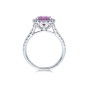 Platinum Oval Cut 3.43ct Pink Sapphire & Brilliant Cut Diamond Halo Ring