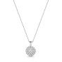 18ct White Gold 0.33ct Double Halo Round Brilliant Diamond Pendant Necklace