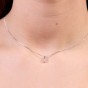 18ct White Gold 0.33ct Emerald Cut Diamond Solitaire Pendant