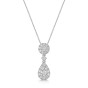 18ct White Gold Round Brilliant 0.70ct Diamond Round & Pear Shape Drop Pendant