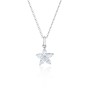 9ct White Gold Marquise Cut Diamond 0.31ct Flower Pendant Necklace