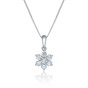 9ct White Gold 0.51ct Round Brilliant Flower Diamond Cluster Pendant