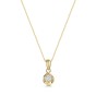 9ct Yellow Gold Round Brilliant 0.10ct Diamond Oyster Style Solitaire Pendant