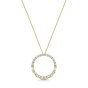 9ct Yellow Gold Baguette & Round Brilliant Cut 0.20ct Diamond Circle Pendant