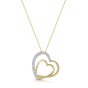 9ct Yellow Gold Round Brilliant 0.05ct Diamond Double Heart Pendant