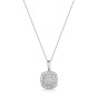 Platinum 0.50ct Princess Cut Diamond Double Halo Pendant