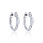18ct White Gold Marquise & Brilliant Cut 0.38ct Diamond Hoop Earrings