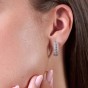 18ct White Gold Round Brilliant 0.40ct Diamond Fancy Hoop Earrings
