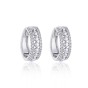 18ct White Gold Round Brilliant 0.40ct Diamond Fancy Hoop Earrings