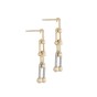 18ct Yellow Gold Round Brilliant 0.27ct Pavé Link Drop Earrings