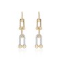 18ct Yellow Gold Round Brilliant 0.27ct Pavé Link Drop Earrings