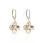 18ct Yellow Gold 0.42ct Round Brilliant Textured Flower Drop Diamond Earrings