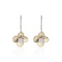 18ct Yellow Gold 0.42ct Round Brilliant Textured Flower Drop Diamond Earrings